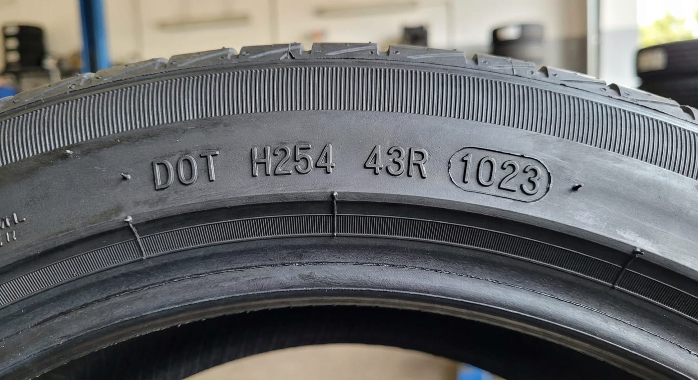 DOT-код на боковине шины с указанием даты производства