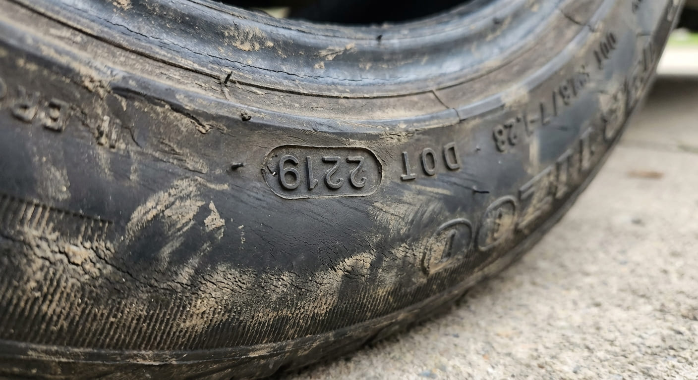DOT код на боковине шины с указанием даты производства